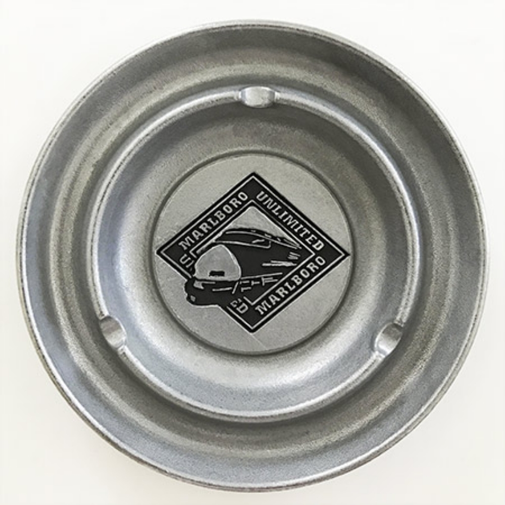 Marlboro Unlimited | Vintage Cast Iron Silver Pewter Round Train Ashtray